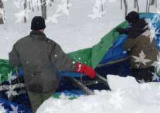 Construction de l'abri