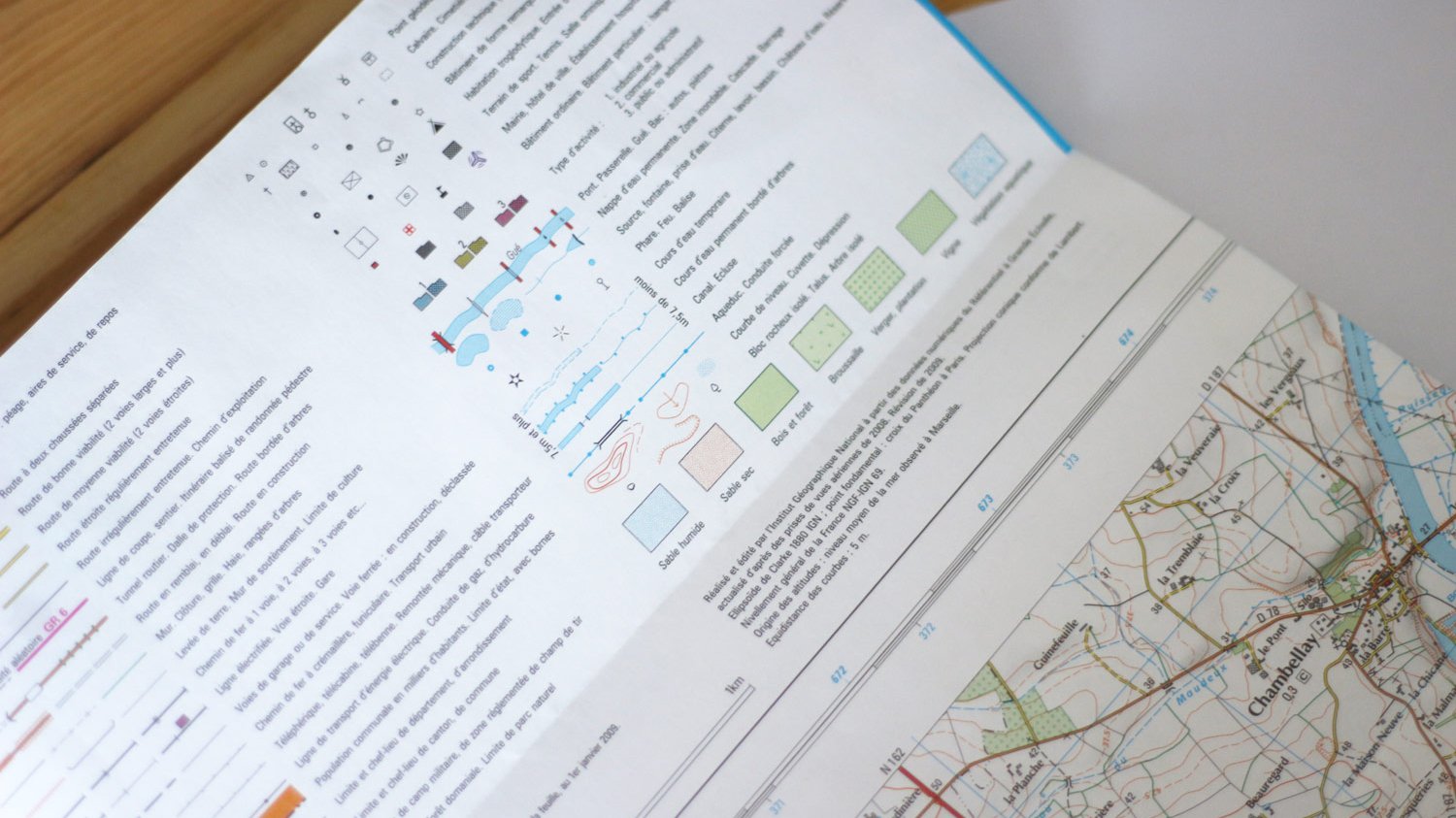 Légende des cartes IGN